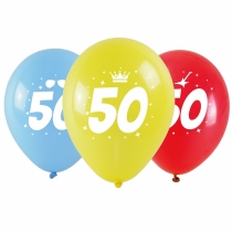 Balloons with Number 50 Print 3 pcs